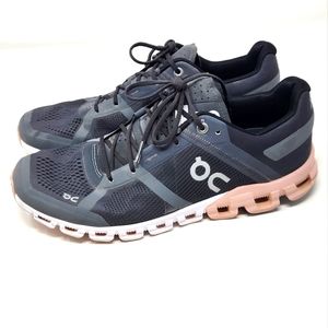 ON running cloud cloudflow pink and gray sneakers